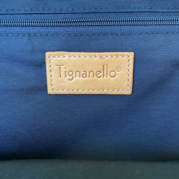 New vintage Tignanello camel/silver leather shoulder bag